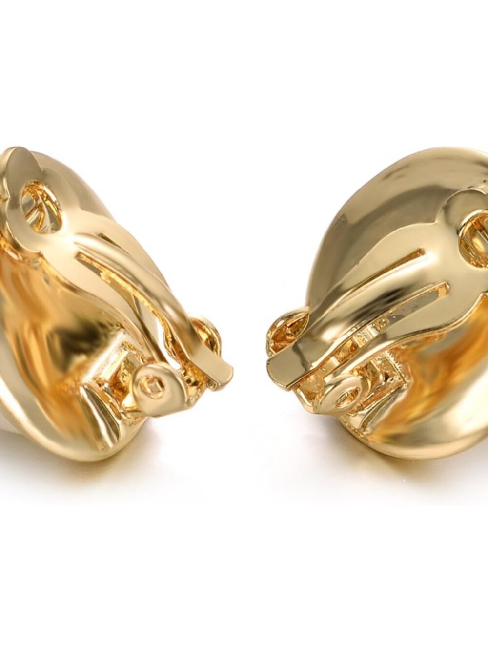 Clip on Earrings for Women Round Faux Pearl Earrings Clipon 18K Gold Plated Non - Picture 6 of 8